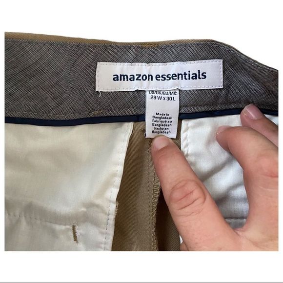Amazon essentials tan chino pants 29x30 NWOT - Picture 4 of 5